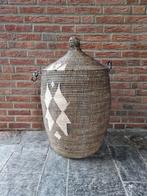 Afrikaanse wasmand XL  zwart traditioneel handgemaakt z, Ophalen of Verzenden, Nieuw, Rond, Overige materialen