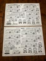 Prenten/tekeningen oude bussen, Verzamelen, Spoorwegen en Tramwegen, Ophalen of Verzenden, Zo goed als nieuw, Trein, Kaart of Prent