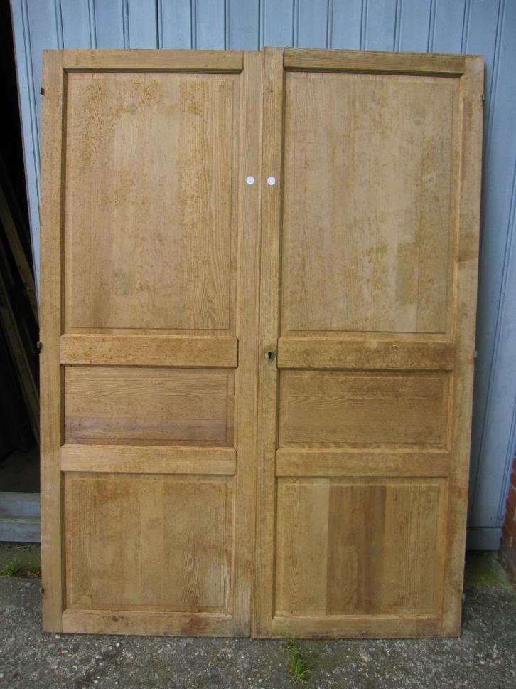 Set antieke kastdeuren geloogd 197 hoog x 145 cm breed, Antiek en Kunst, Antiek | Meubels | Kasten, Ophalen