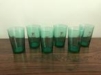 Retro vintage Set van 6 groene glazen 7up glaasjes, Verzamelen, Frisdrankglas, Ophalen of Verzenden, Zo goed als nieuw