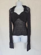 Prachtig zwart kanten damesshirt mt 42 merk Blanc Nature, Kleding | Dames, ., Zwart, Maat 42/44 (L), Ophalen of Verzenden