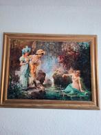 Collectie Wandtapijt met Gouden Lijst. Perzische tapijt, Antiek en Kunst, Ophalen of Verzenden