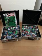 Pokerset met 500 fiches in 2 koffers met accessoires, Hobby en Vrije tijd, Gezelschapsspellen | Overige, Gebruikt, Ophalen