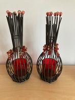 Waxinelicht houders bruin metaal, Bruin, Ophalen of Verzenden, Zo goed als nieuw, Metaal