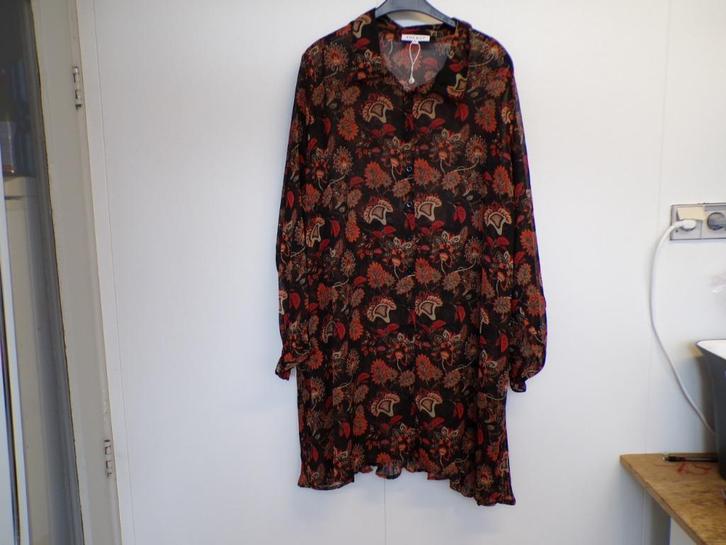 Voile blouse zwart/herfst Zhenzi XL - 54/56 nieuw!, Kleding | Dames, Grote Maten, Nieuw, Blouse of Tuniek, Zwart, Ophalen of Verzenden