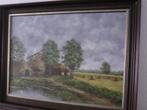 schilderij landschap zie afbeelding, Antiek en Kunst, Ophalen of Verzenden