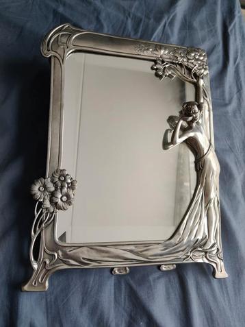 Art nouveau easel mirror echo royal dutch pewter company beschikbaar voor biedingen