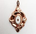 Antieke Jugendstil hanger goud verguld zilver klavertje vier, Sieraden, Tassen en Uiterlijk, Antieke sieraden, Verzenden, Zilver