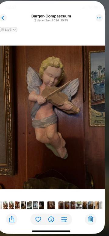 Antiek Engelenbeeldje met Viool beschikbaar voor biedingen