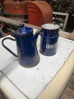 Vintage Emaille Koffiekan en Melkkan Set, Antiek en Kunst, Antiek | Emaille, Ophalen