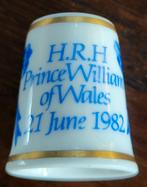Porseleinen vingerhoedje geboorte prins William 1982, Ophalen of Verzenden