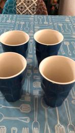 5 stuks donkerblauwe drinkbekers, Gebruikt, Ophalen of Verzenden, Overige stijlen, Kop(pen) en/of Schotel(s)