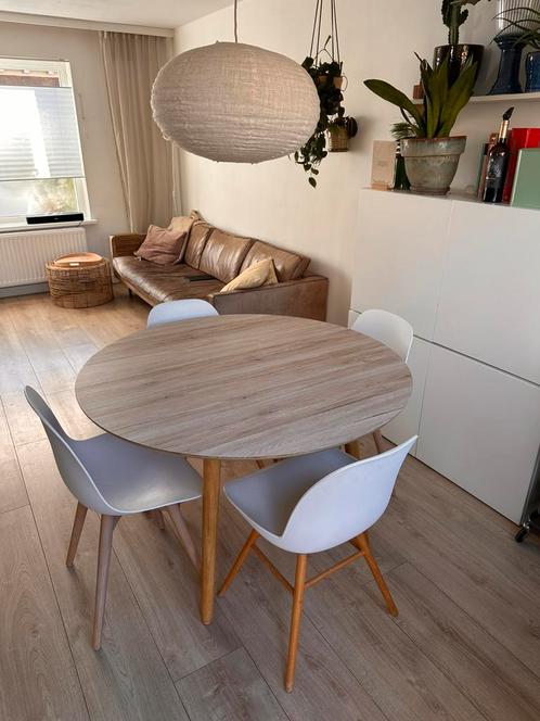Eetkamerset, Huis en Inrichting, Tafels | Eettafels, Gebruikt, 100 tot 150 cm, Vijf personen of meer, Rond, Ophalen of Verzenden