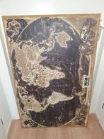 Wereldkaart Linnen - Landkaart wanddecoratie - 118 x 78 CM, Ophalen