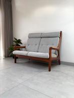 Vintage Tweezits Bankje Deens Design Gustav Thams, Ophalen, Hout, 150 tot 200 cm, Tweepersoons