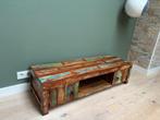 Tv-meubel vintage stijl gerecycled hout, Ophalen, Stoer, 100 tot 150 cm, Zo goed als nieuw