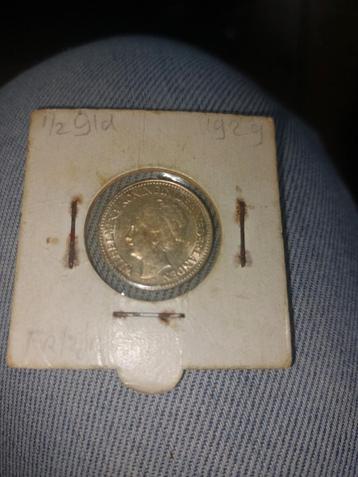 1929 Nederland 1/2 Gulden - Wilhelmina beschikbaar voor biedingen