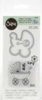 Framelits with stamps, 3 soorten. fiets, cupcake, kinderwage, Ophalen of Verzenden, Nieuw, Frame of Mal, Sizzix