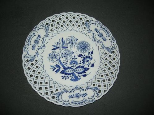 Hütschenreuther Blau Zwiebelmuster, div. borden ajourrand, Antiek en Kunst, Antiek | Servies los, Ophalen of Verzenden