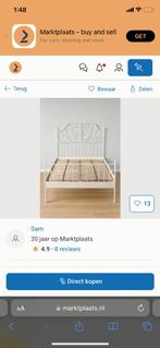 Ikea bed, Ophalen, Gebruikt, Eenpersoons, Wit