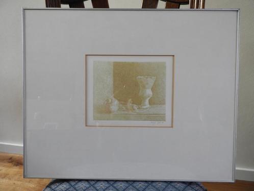 Ets "granaatappel en vaasje" - Ges. - Marijke Fast (1950-), Antiek en Kunst, Kunst | Etsen en Gravures, Ophalen of Verzenden