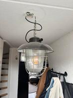 2 Vintage Industriële Lampen, Huis en Inrichting, Lampen | Hanglampen, Ophalen, Gebruikt, Glas, Minder dan 50 cm