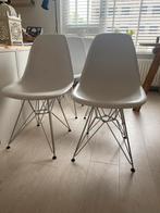 Vitra Eames DSR eetkamerstoelen, wit, 6 stuks, replica’s, Huis en Inrichting, Stoelen, Ophalen, Gebruikt, Wit, Kunststof
