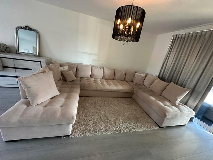 Beige Hoekbank - Comfortabel en Stijlvol!, Huis en Inrichting, Banken | Bankstellen, Gebruikt, Hoekbank, Vierpersoons of meer