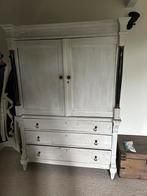 Witte Kledingkast met Laden en Deuren, Huis en Inrichting, Ophalen, Gebruikt, 100 tot 150 cm, Met lade(s)