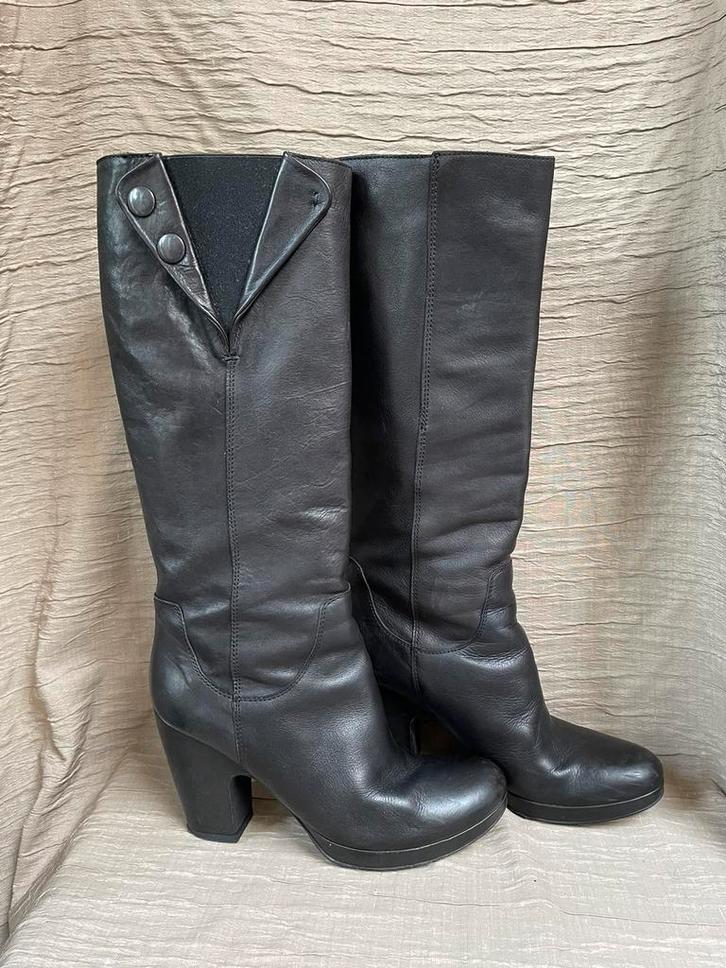 Invito hoge laarzen mt 38 zwart leer, Kleding | Dames, Schoenen, Zo goed als nieuw, Hoge laarzen, Zwart, Ophalen of Verzenden