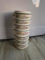 Prachtige vintage emaille rantang met orchidee. Tiffin bento, Antiek en Kunst, Antiek | Emaille, Ophalen of Verzenden