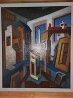 Hans van Rossem - Abstract Interieur, 1975, Antiek en Kunst, Kunst | Schilderijen | Abstract, Ophalen of Verzenden