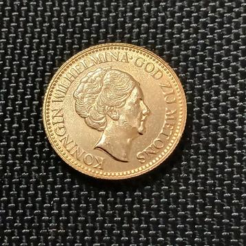 1926 10 Gulden - Koningin tientje Wilhelmina vergulde naslag beschikbaar voor biedingen