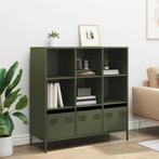 Kast 101x39x103 cm staal olijfgroen met vakken en lades, Verzenden, 100 tot 150 cm, Nieuw, Minder dan 150 cm