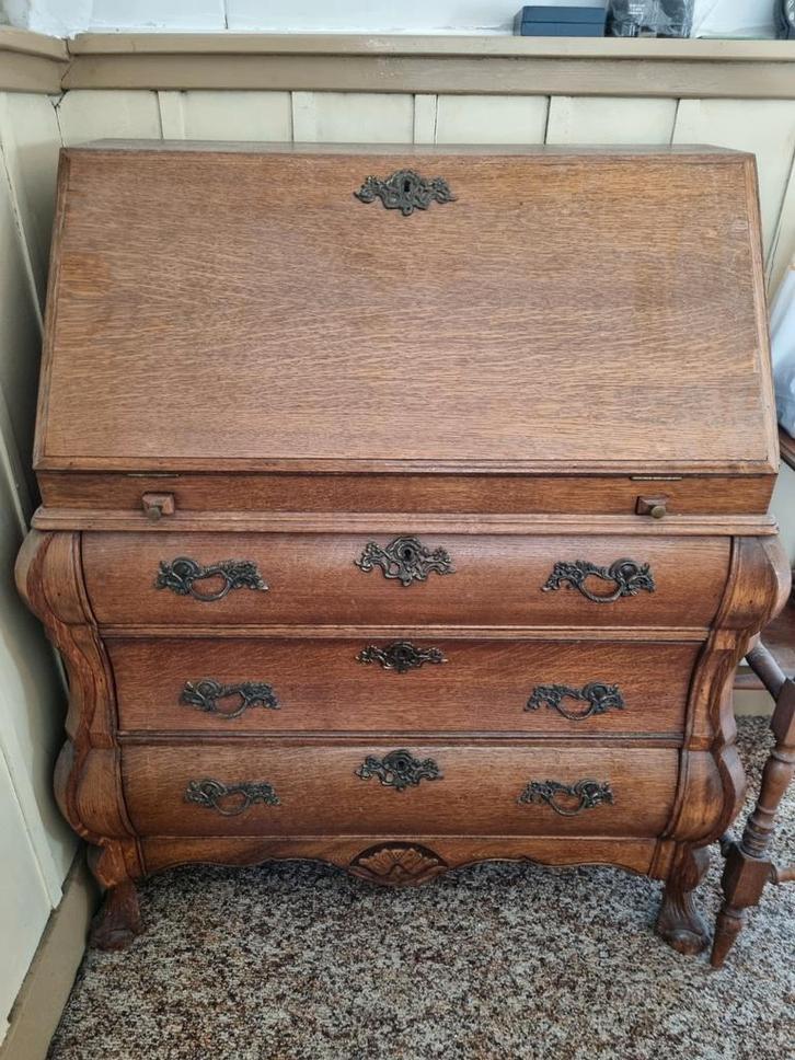 Antieke secretaire, bureau met lades, Huis en Inrichting, Tafels | Kaptafels, Gebruikt, 100 tot 150 cm, 50 tot 100 cm, Hout, Ophalen