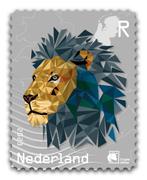 NL crypto zegel 2 - Leeuw - zwart met NFT, Ophalen, Na 1940, Postfris