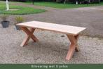 Douglas tuintafel met X poot stoer, robuust (Houtmoat), Info@houtmoat.nl, Nieuw, Ophalen of Verzenden, Dorpsstraat 6