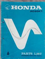 Honda PC50K1 Onderdelenlijst - Origineel, Ophalen of Verzenden, Gebruikt