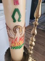 antieke kerkkandelaar met kaars geel koper, Antiek en Kunst, Ophalen of Verzenden, Koper of Brons