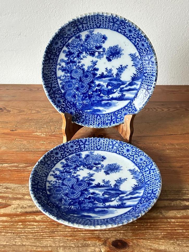 2 Wandborden / sierborden - Japan - porselein, Antiek en Kunst, Antiek | Wandborden en Tegels, Ophalen of Verzenden