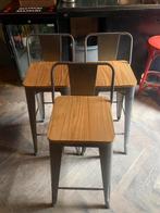 Barkrukken met rugleuning (3 stuks), Huis en Inrichting, Barkrukken, Ophalen, Gebruikt, 60 tot 90 cm, Metaal