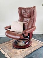 Stressless Wing Fauteuil met Hocker Leer Ekornes, Huis en Inrichting, Fauteuils, Ophalen, Zo goed als nieuw, Leer, 75 tot 100 cm