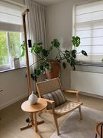 2 x bijzettafel licht eiken Boho japandi met lamp, Ophalen, Zo goed als nieuw