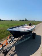 Mooie boot met 6pk Mercury en trailer (420x180) vaarklaar, Watersport en Boten, Ophalen, Tot 10 pk, Zo goed als nieuw, 3 tot 6 meter