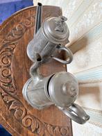 Antieke Tinnen Koffie- en Theepotten Set, Ophalen