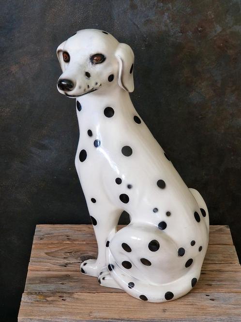 Vintage groot porseleinen XL beeld van Dalmatier, Verzamelen, Beelden en Beeldjes, Zo goed als nieuw, Mens, Ophalen of Verzenden