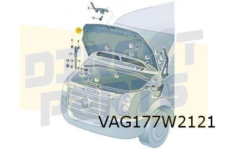 Volkswagen Crafter (4/06-9/16) Motorkapscharnier Links Origi, Auto-onderdelen, Carrosserie en Plaatwerk, Motorkap, Volkswagen