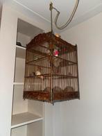 Sier vogel kooi - Antiek Vintage, Ophalen of Verzenden, Hout, Vogelkooi