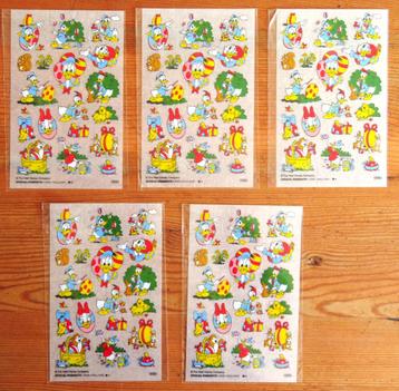 5 velletjes met Donald Duck afwrijfplaatjes / stickers.  beschikbaar voor biedingen