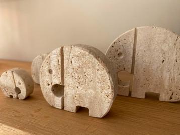 Fratelli Mannelli travertine set olifanten  - Vintage Design beschikbaar voor biedingen